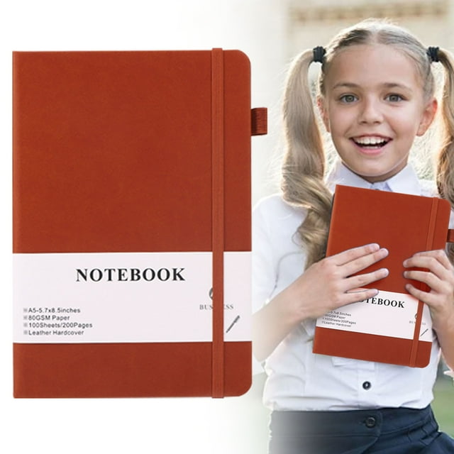 Blekii A5 Hardcover Lined Journal – 200 Pages (100 GSM), Medium Size for Work, School & Note-Taking Simple Linear Notebook Brown