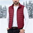 thumbnail image 2 of FRSASU Men's Lightweight Puffer Vest Outerwear Warm thermal Sleeveless Full Zip Up Stand Collar Puffy Jacket Wine, 2 of 6