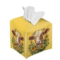 thumbnail image 6 of ZUXONGSY Sunflower Square Tissue Box Covers Cow PU Leather Tissue Cube Box Cover Customized Printed Tissue Cover Stylish Tissue Box Cover Bathroom Accessories Decoration, 6 of 7