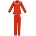 thumbnail image 4 of Ktyne Ensembles de Blouses Médicales pour Femmes Rouges Extensibles Uniforme d'Infirmière Manches Courtes Blouse & Pantalon Couleur Unie Ensembles de Blouses avec Multi-Poches Vermillon L, 4 of 5
