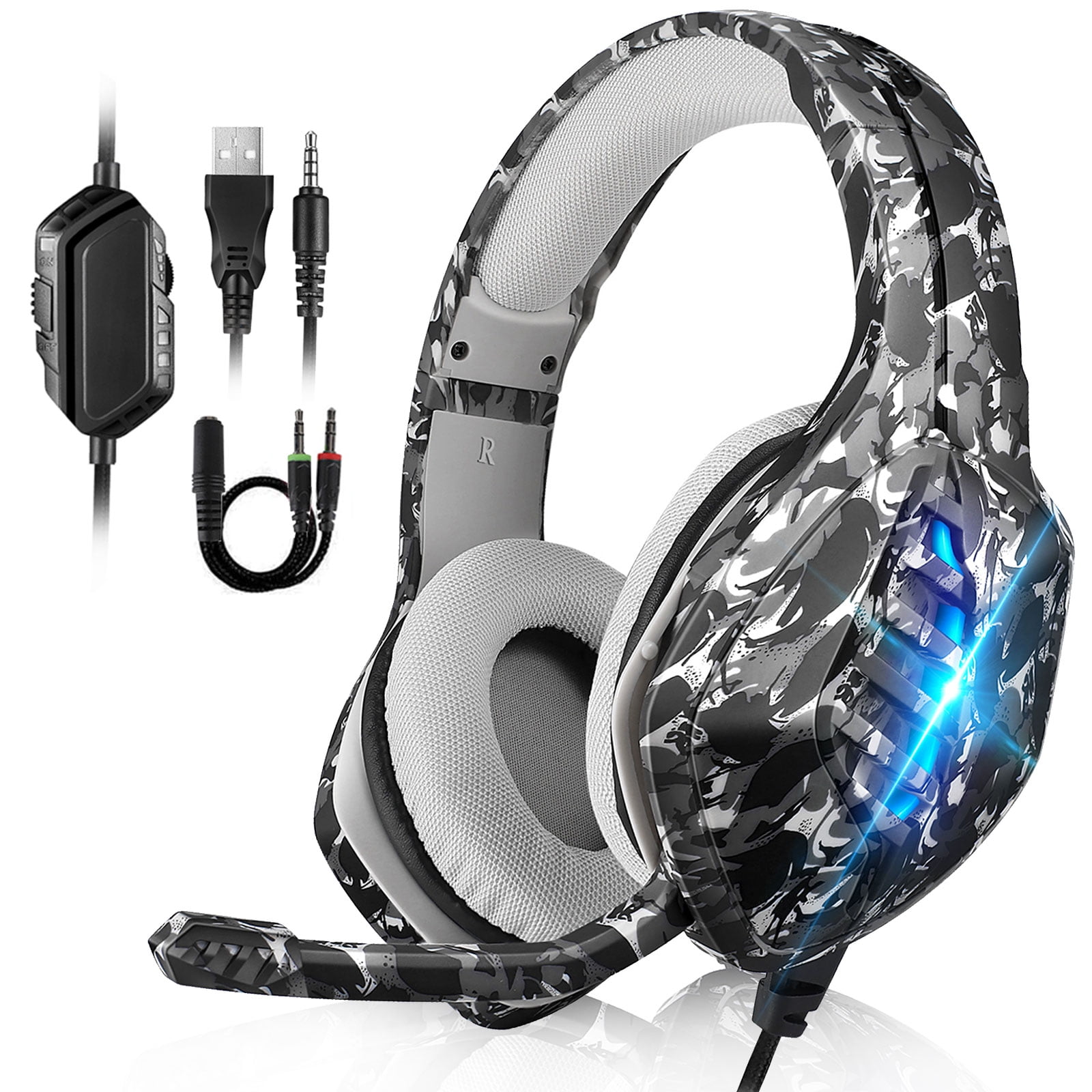 TSV Gaming Headset Fit for PC, PS4, PS5, Xbox One, Mac, Laptop ...
