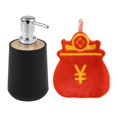 thumbnail image 1 of Dispensador de jabón de manos Dispensador de líquido Botella vacía bolsa de suerte negra, 1 of 9