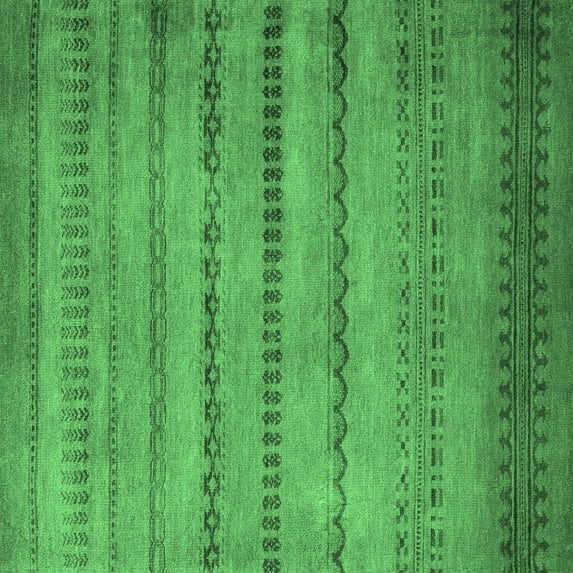 Ahgly Company Indoor Square Oriental Emerald Green Modern Area Rugs, 8' Square