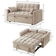 thumbnail image 7 of 3 in 1 Convertible Sleeper Sofa Bed, 53" Modern Convertible Sofa Bed with 2 Detachable Arm Pockets,Velvet Pull Out Couch with Pull Out Bed for Living Room Furniture,Taupe, 7 of 7