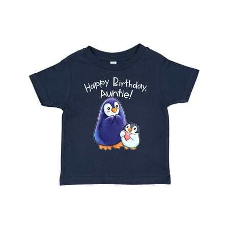 

Inktastic Happy Birthday Auntie!- Cute Penguins Gift Toddler Boy or Toddler Girl T-Shirt