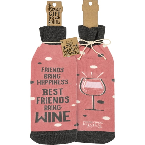 Primitives Bottle Sock - Friends Bring Happiness