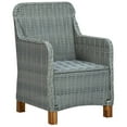 thumbnail image 4 of vidaXL 7 Piece Outdoor Dining Set with Cushions Poly Rattan Light Grey, 4 of 12