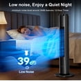 thumbnail image 6 of FREE VILLAGE 37 Inches Bladeless Tower Fan with Remote for Bedroom,90°Oscillation Standing Floor Fans that Blow Cold Air with 9H Timer & Child Lock,Ultra Quiet Small Cooling Fans for Office - Black, 6 of 7