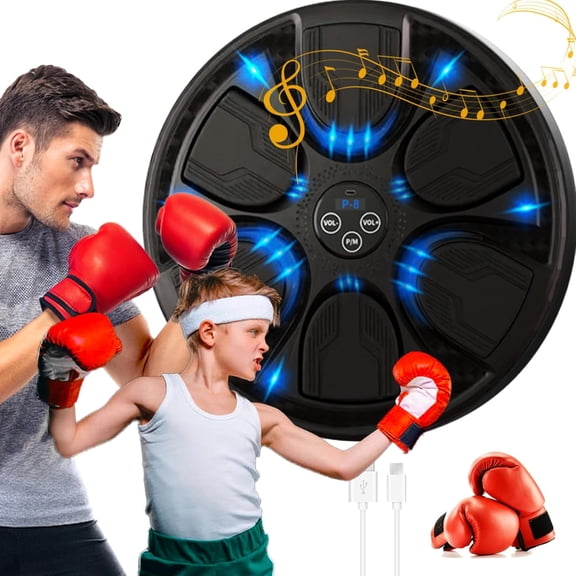 Music Boxing Machine with Boxing Gloves Attached, Wall Mounted Smart Music Boxing Machine, Bluetooth Music Boxing Machine, Indoor Boxing Equipment, Best Gift for Men