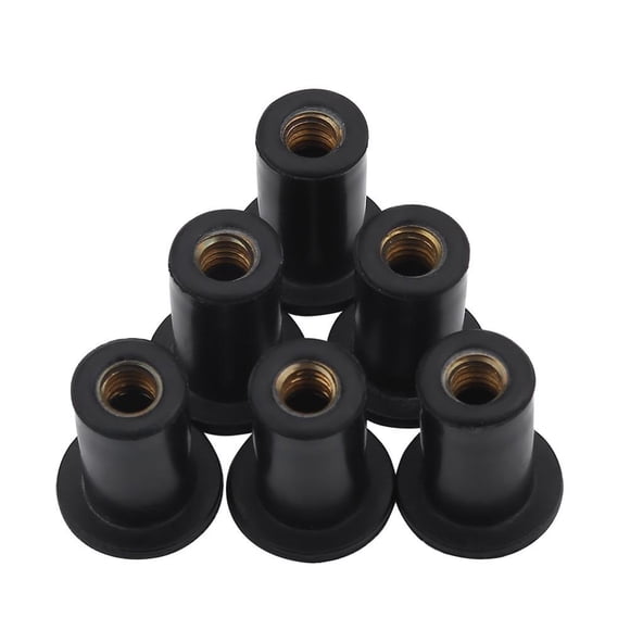 Peahefy Rubber Well Nuts, Windshield Nuts,6pc M5 Rubber Well Nuts Windshield Bolts for Motorcycles Kayak Canoe Boats