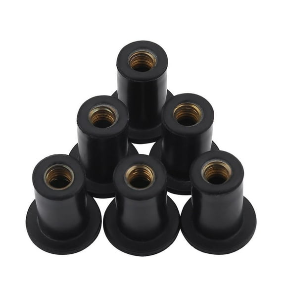Peahefy Rubber Well Nuts, Windshield Nuts,6pc M5 Rubber Well Nuts Windshield Bolts for Motorcycles Kayak Canoe Boats