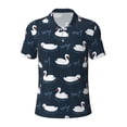 thumbnail image 2 of Daiia Cartoon Swan Pattern Men’s Polo Shirts,Solid Deck Shirt,Classic Fit, Breathable Cotton Polo for Casual and Sport Wear-4X-Large, 2 of 7