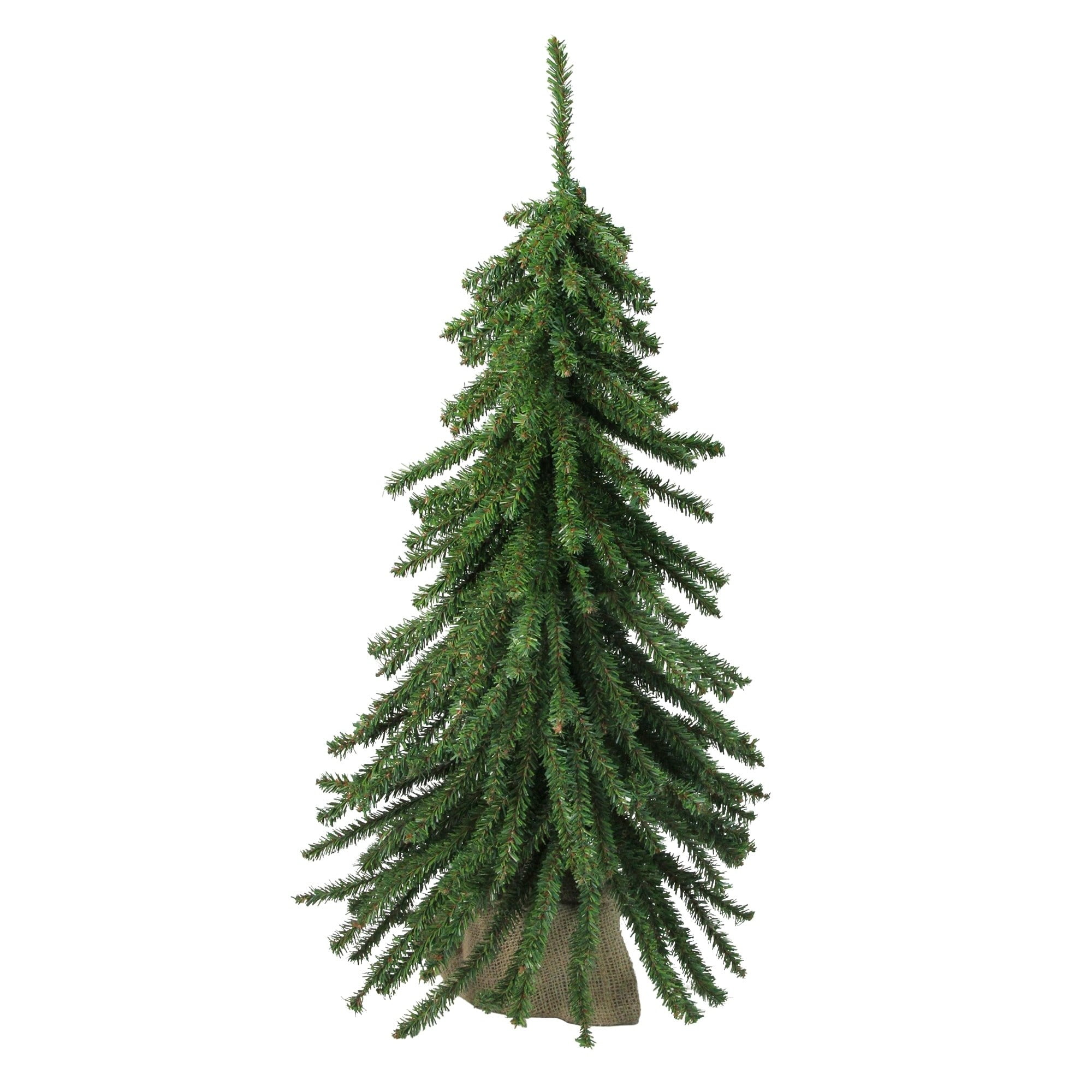 2' Downswept Mini Village Pine Artificial Christmas Tree in Burlap Base ...