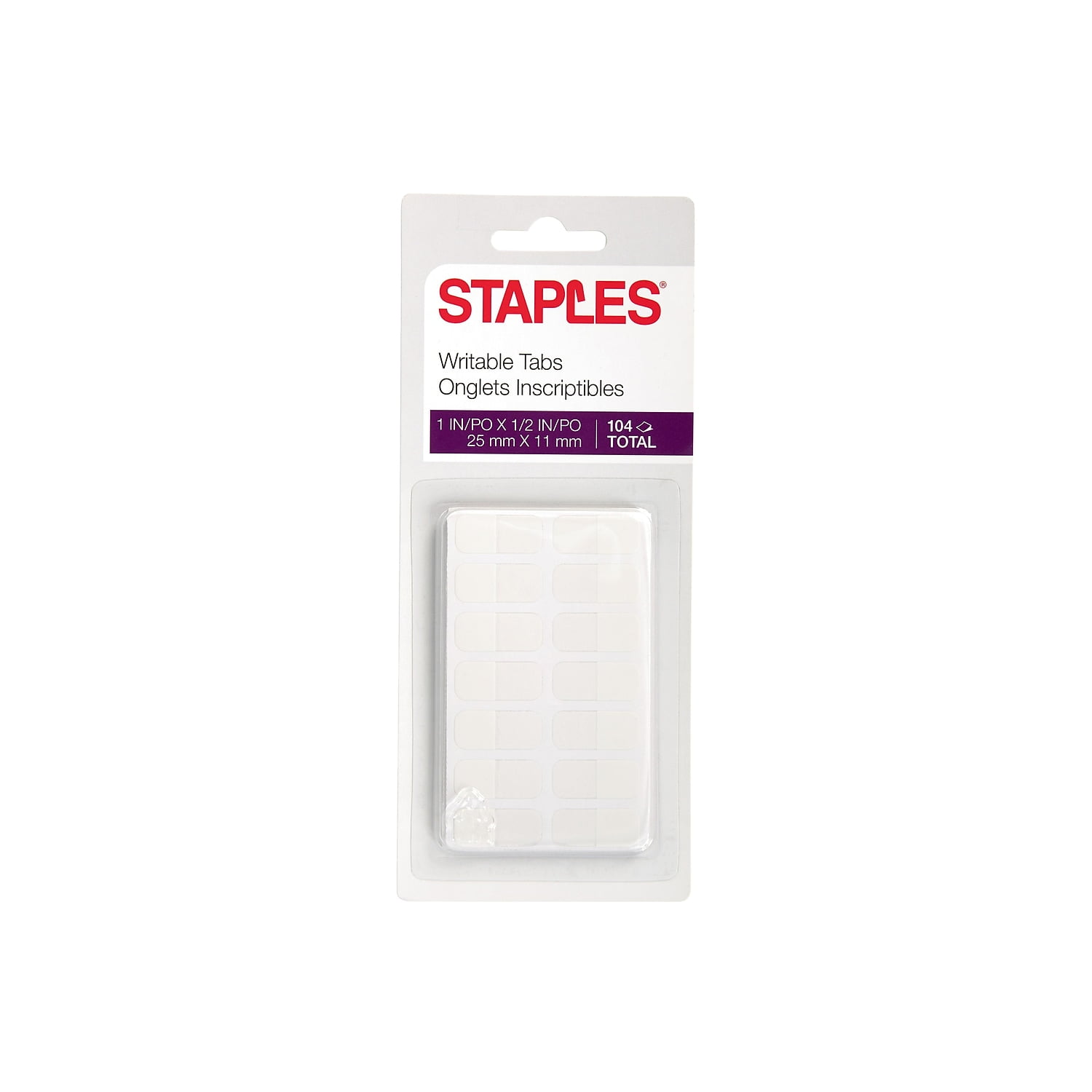 Staples Stickies Tabs White 0.47' Wide 104/Pack (35022) 634767