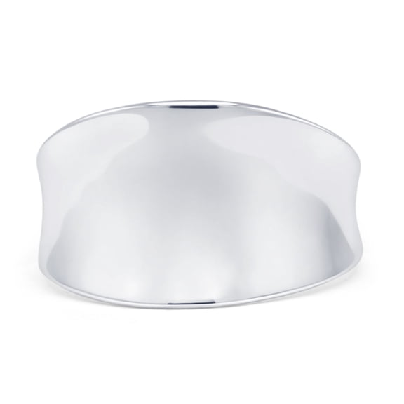 Vintage Style Concave Ring 925 Sterling Silver Size 5