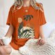 thumbnail image 4 of Fiudx Camisetas para Mujer Camisetas Informales con Estampado de Flores para Mujer, Camisetas Extragrandes de Manga Corta, 4 of 7