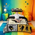 thumbnail image 2 of meiyoeat Black Cat Patchwork Pattern Twin Duvet Cover For Boys,Cute Kitten Print Twin Bedding,Reversible,2-Piece,1 Duvet Cover and 1 Pillowcase, 2 of 6