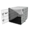 thumbnail image 3 of Christmas Dog Crate Cover, Deer in the Winter Forest Happy New Year in Woodland Trees Graphic Art, Easy to Use Pet Kennel Cover for Dogs, 35" x 23" x 27", Dust Grey Pale Taupe, by Ambesonne, 3 of 6