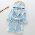 thumbnail image 2 of YTDSCS Kid's Baby Girl's Boys Flannel Robe Button Hooded Bathrobe Cartoon Print Toddler Cardigan Sleepwear for Fall Winter 2-8 Years Old, 2 of 6