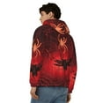 thumbnail image 4 of Goofa Black Spider Web With Spiders Pattern Mens Full-zip Hoodie, Zip-up Pullover Hooded Sweatshirt, Kangaroo Pocket Hoodie Ideal for Daily Wear, Travel, and Home-Large, 4 of 5