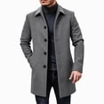 thumbnail image 5 of Rvwovn Men's Button Down Trench Coat Lapel Collar Relaxed Fit Casual Mid Length Outerwear with Pockets, 5 of 6