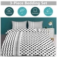 thumbnail image 5 of 3 Pcs Soft Bedding Set, Includes 1 Duvet Cover with Zipper And 2 Pillow Shams,Palestinian Hatta Kufiya Folk Pattern Twin(86"x70"), 5 of 8