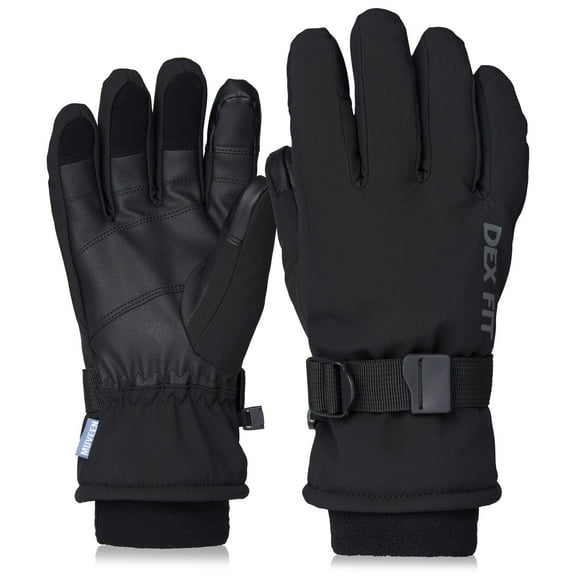 Dex Fit WG201 Black Thermal Winter Gloves (Waterproof, Fleece, X-Large) - 1 Pair