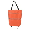 thumbnail image 3 of Shopping Cart, Foldable Cart Space Saving Large Capacity  For Travel Green,Orange, 3 of 8