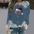 thumbnail image 2 of WEAIXIMIUNG Chandail en Molleton de Noël Décontracté à Col Rond pour Femmes, Manches Longues, Imprimé Velours Double Face, 2 of 4