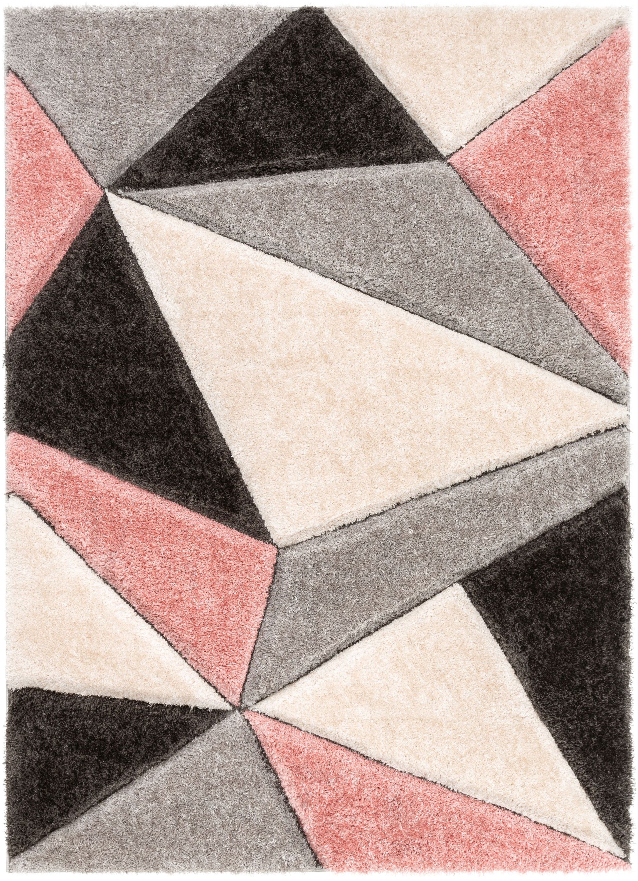 Well Woven San Francisco Venice Blush Modern Geometric 3D Textured Shag 2'7" x 9'10" Runner Area Rug