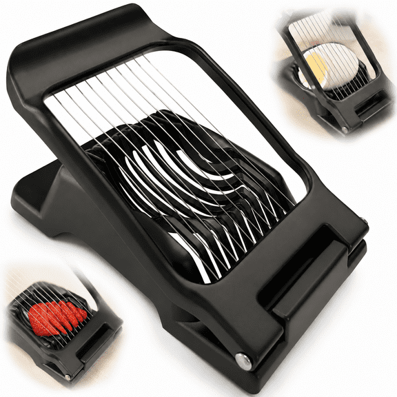 Genreen Egg Slicer for Hard Boiled Eggs Heavy Duty, Egg Cutter for Soft Fruit Food Mushroom Black