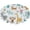 Animals, variant on Floral Mandala Tablecloth Round 60 Inch Waterproof Wipeable for Dining Room Party Banquet Kitchen Dining Indoor Outdoor Farmhouse Decor