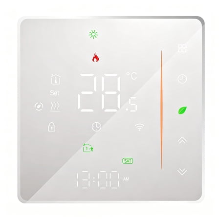 GJX 2026 New Wifi Smart Thermostat Temperature Controller Weekly Programmable Supports Touch Control/ Mobile App/ Voice Control Compatible with Smart Home Systems,For Water/Gas Boiler 5A White