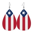 thumbnail image 6 of Puerto-Rico-Flag Leather Teardrop Earring Lightweight Drop Earrings For Women, 6 of 6