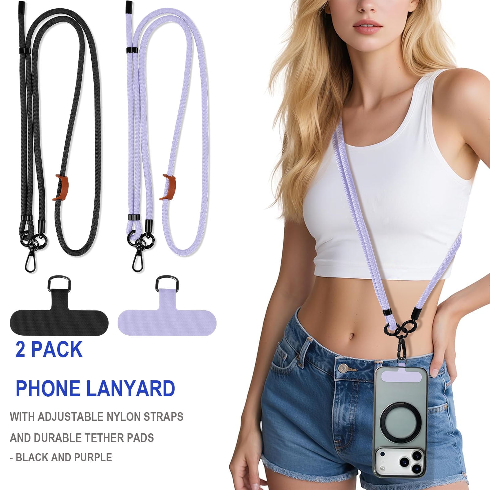 Pearl Phone Lanyard Universal Cell Phone Lanyard 24.8In Crossbody