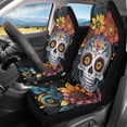 thumbnail image 2 of XYZCANDO Sugar Skull Auto Seat Covers Polyester Comfortable Car Seat Covers Interior car Front Seats, Non-Slip Lightweight SUV Truck, 2 of 10