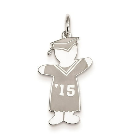 Class of 2015 Boy Cuddle Polished Charm Pendant 925 Sterling Silver