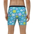 thumbnail image 4 of Picia Starfish Pattern Men's Athletic Long Leg Briefs , Performance Stretch Underwear，Moisture-Wicking, 4 of 7
