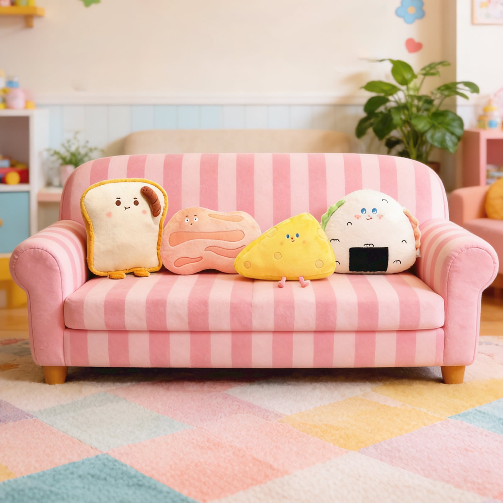 15.75Inch Large Peony Mochi Plushies Stuffed Animals, Kawaii Soft Plush Throw Pillow, Perfect Christmas New Year Birthday Valentines Easter Gifts, Easter Basket Stuffers