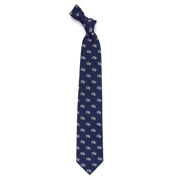 Men's Navy Georgia Tech Yellow Jackets Echo Woven Silk Tie