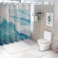 thumbnail image 7 of Orinice  Beach Shower Curtain, Teal Blue Coastal Ocean Beach Theme Bathroom Curtain Waterproof Fabric Machine Washable with Hooks 69x72, 7 of 7