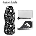 thumbnail image 5 of Yuyamidu Skull Car Seat Cover Full Set Flowers Auto Front Seat Covers Waterproof Soft Vehicle Bucket Seat Pad Black Car Interior Accessories, Fit Most Vehicle, Sedan, 5 of 7