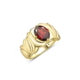 thumbnail image 6 of RYLOS Rings for Women 14K Gold Plated Silver Ring Solitaire 9X7MM Oval Gemstone with Satin Finish Band January Garnet Jewelry Size 9, 6 of 7