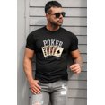 thumbnail image 2 of POGLIP T-Shirt Homme Noir à Manches Courtes avec Impression Graphique de Lettres POKER, 2 of 6