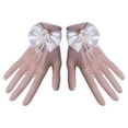 thumbnail image 3 of Opolski 1 Pair Wedding Flower Girl Gloves Romantic See-through Hollow Out Big Bow-knot Fishnet Wedding Decoration Flower Decor Beads Wedding Prom Gloves Kid Gloves White, 3 of 7