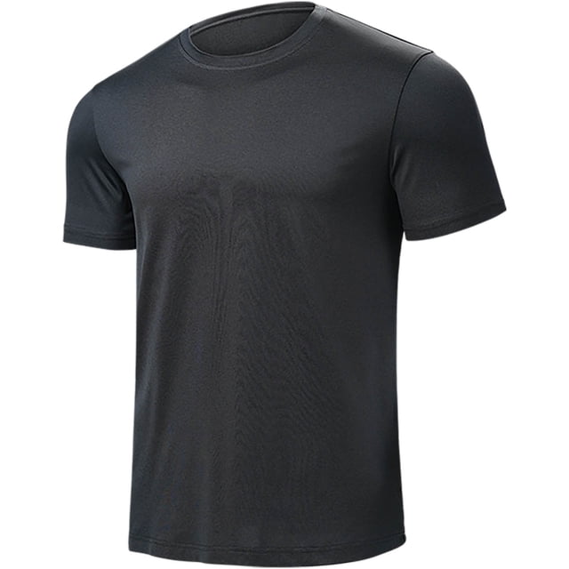 Camiseta Casual de Ajuste Suelto para Hombres, Cuello Redondo de Manga Corta de Color Sólido de Verano en Poliéster Transpirable para Golf Y Uso Diario