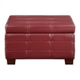 thumbnail image 3 of Detour Strap Square Storage Ottoman in Crimson Red Faux Leather, 3 of 8