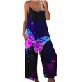 thumbnail image 2 of ICHUANYI Clearance Women Print Jumpsuit Pajamas Casual Sling Wide Leg Long Pants(Multicolor, XL) ICHUANYI WER2023080806608, 2 of 5