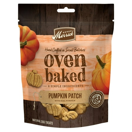 Merrick Oven Baked Natural Dog Treats with Real Pumpkin Fall Flavor 11 oz Pouch