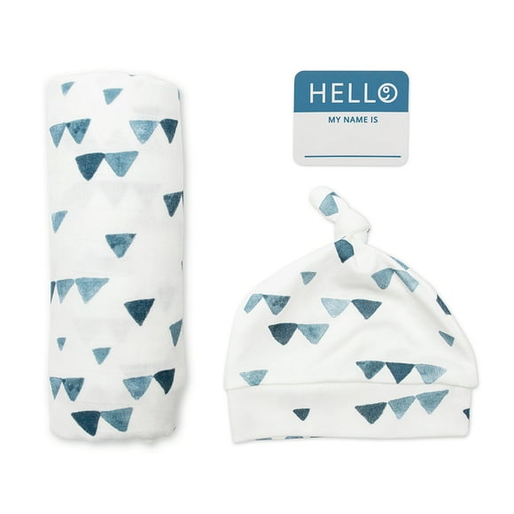 Lulujo - Hello World Blanket + Knotted Hat - Vintage Bear
